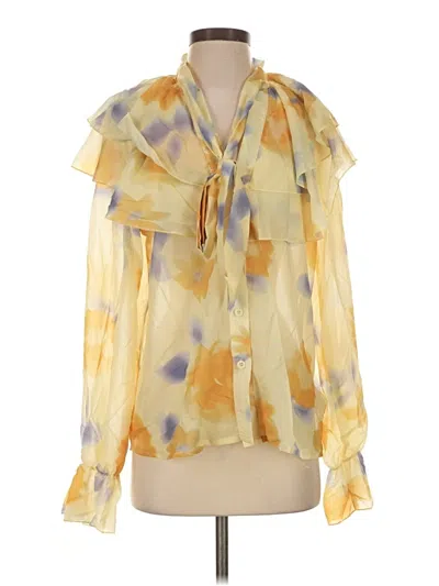 Pre-owned Unbranded Long Sleeve Blouse In Yellow