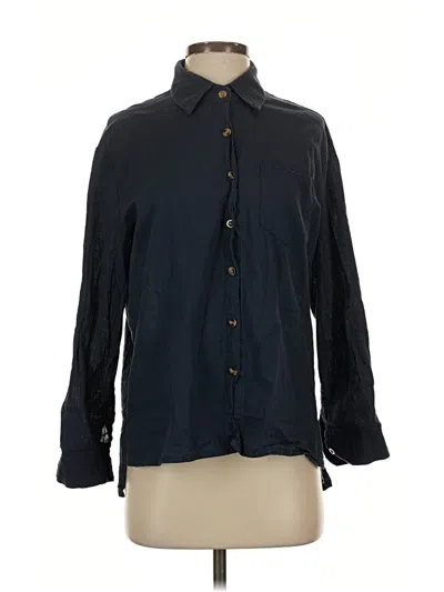 Pre-owned Unbranded Long Sleeve Button Down Shirt In Black