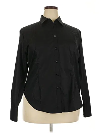 Pre-owned Unbranded Long Sleeve Button Down Shirt In Black