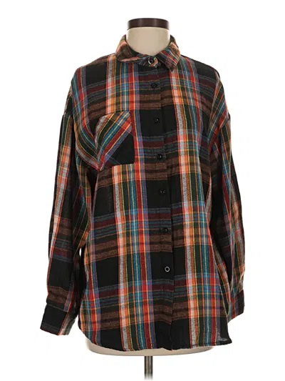 Pre-owned Unbranded Long Sleeve Button Down Shirt In Black