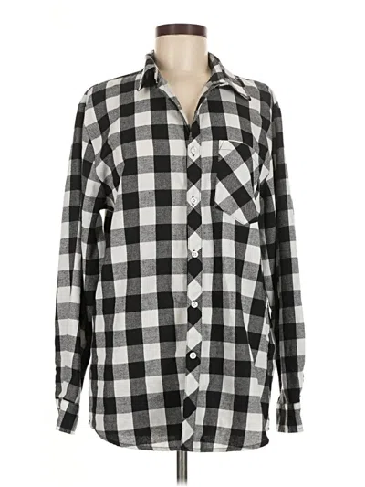 Pre-owned Unbranded Long Sleeve Button Down Shirt In Black