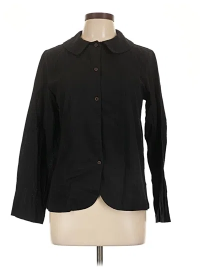 Pre-owned Unbranded Long Sleeve Button Down Shirt In Black