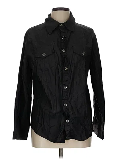 Pre-owned Unbranded Long Sleeve Button Down Shirt In Black