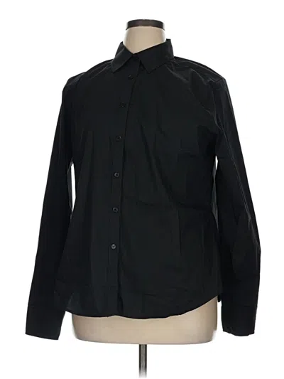 Pre-owned Unbranded Long Sleeve Button Down Shirt In Black