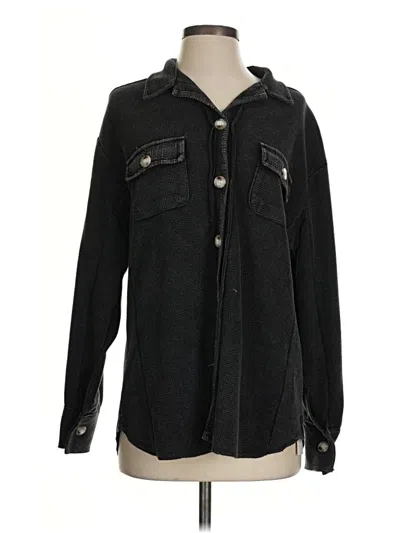 Pre-owned Unbranded Long Sleeve Button Down Shirt In Black