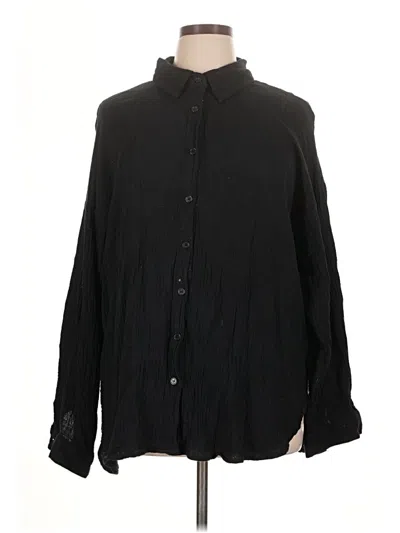 Pre-owned Unbranded Long Sleeve Button Down Shirt In Black