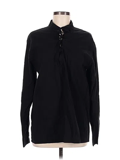 Pre-owned Unbranded Long Sleeve Button Down Shirt In Black