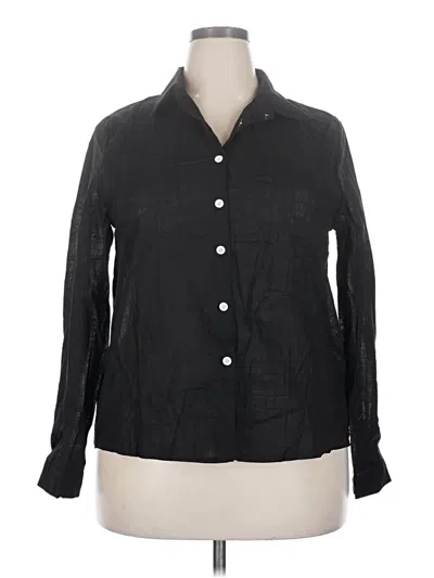 Pre-owned Unbranded Long Sleeve Button Down Shirt In Black