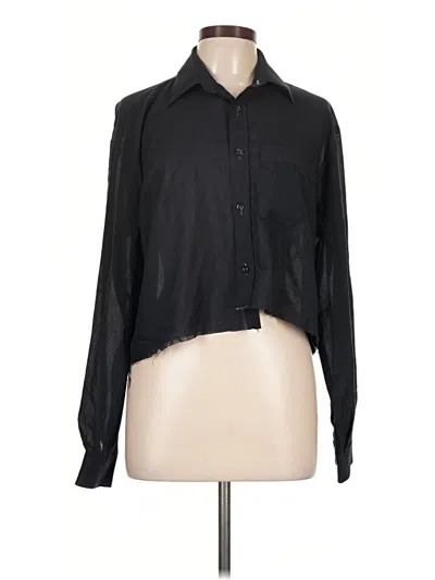 Pre-owned Unbranded Long Sleeve Button Down Shirt In Black