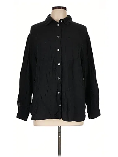 Pre-owned Unbranded Long Sleeve Button Down Shirt In Black