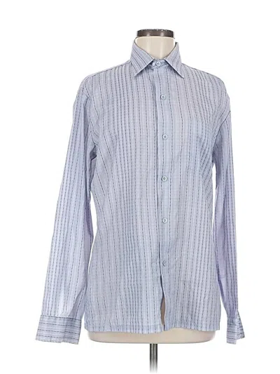 Pre-owned Unbranded Long Sleeve Button Down Shirt In Blue