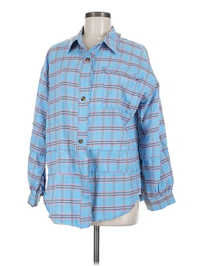 Pre-owned Unbranded Long Sleeve Button Down Shirt In Blue
