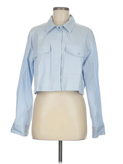 Pre-owned Unbranded Long Sleeve Button Down Shirt In Blue