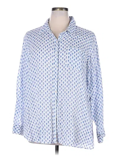Pre-owned Unbranded Long Sleeve Button Down Shirt In Blue