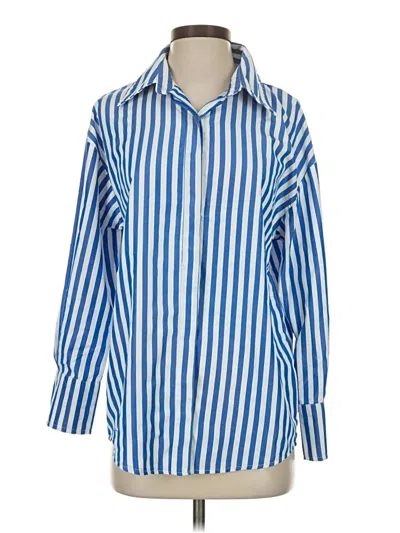 Pre-owned Unbranded Long Sleeve Button Down Shirt In Blue