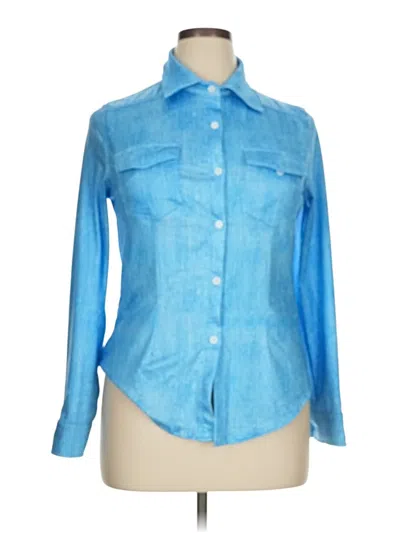 Pre-owned Unbranded Long Sleeve Button Down Shirt In Blue