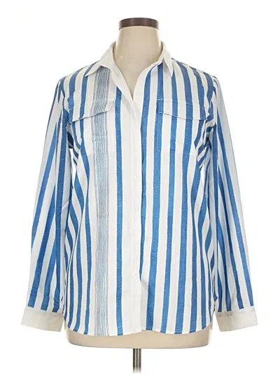 Pre-owned Unbranded Long Sleeve Button Down Shirt In Blue