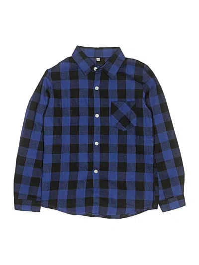 Pre-owned Unbranded Kids' Long Sleeve Button Down Shirt In Blue