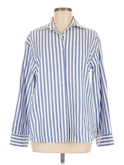 Pre-owned Unbranded Long Sleeve Button Down Shirt In Blue