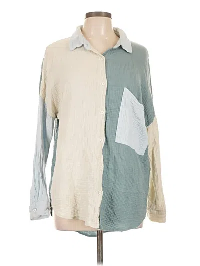 Pre-owned Unbranded Long Sleeve Button Down Shirt In Blue
