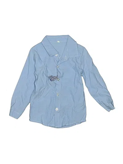 Pre-owned Unbranded Kids' Long Sleeve Button Down Shirt In Blue