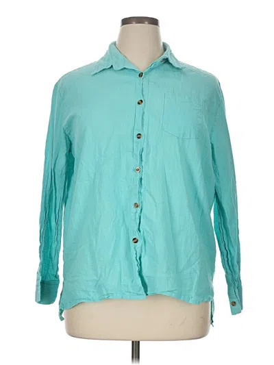 Pre-owned Unbranded Long Sleeve Button Down Shirt In Blue