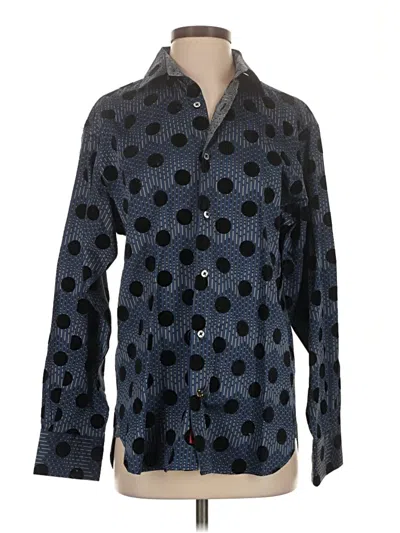 Pre-owned Unbranded Long Sleeve Button Down Shirt In Blue