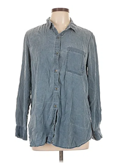 Pre-owned Unbranded Long Sleeve Button Down Shirt In Blue