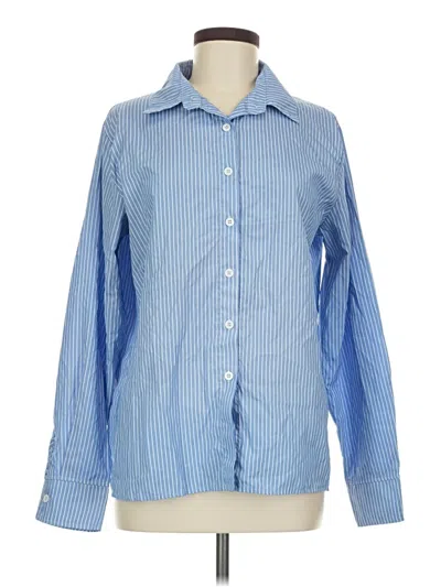 Pre-owned Unbranded Long Sleeve Button Down Shirt In Blue