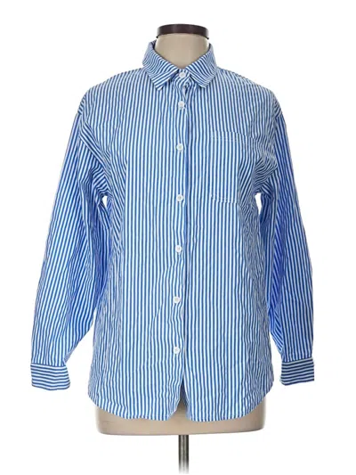 Pre-owned Unbranded Long Sleeve Button Down Shirt In Blue