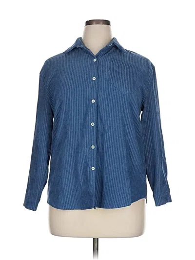 Pre-owned Unbranded Long Sleeve Button Down Shirt In Blue