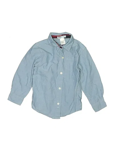 Pre-owned Unbranded Kids' Long Sleeve Button Down Shirt In Blue
