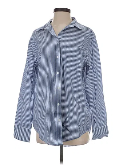 Pre-owned Unbranded Long Sleeve Button Down Shirt In Blue