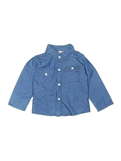 Pre-owned Unbranded Kids' Long Sleeve Button Down Shirt In Blue