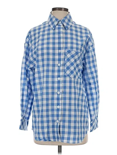 Pre-owned Unbranded Long Sleeve Button Down Shirt In Blue
