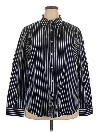 Pre-owned Unbranded Long Sleeve Button Down Shirt In Blue