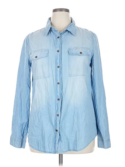 Pre-owned Unbranded Long Sleeve Button Down Shirt In Blue