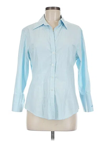 Pre-owned Unbranded Long Sleeve Button Down Shirt In Blue