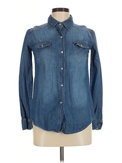 Pre-owned Unbranded Long Sleeve Button Down Shirt In Blue