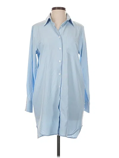 Pre-owned Unbranded Long Sleeve Button Down Shirt In Blue