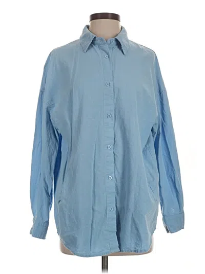 Pre-owned Unbranded Long Sleeve Button Down Shirt In Blue