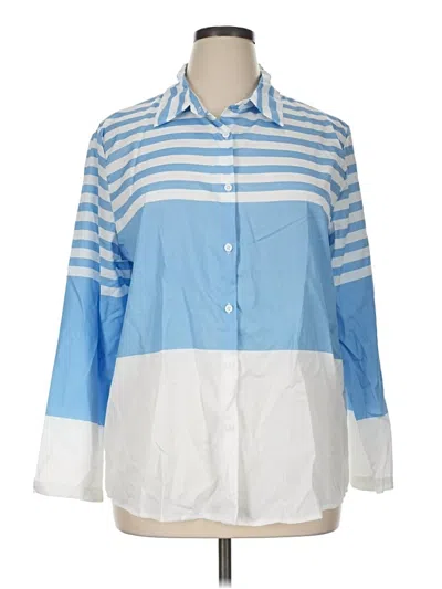 Pre-owned Unbranded Long Sleeve Button Down Shirt In Blue