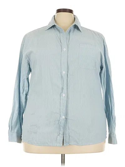 Pre-owned Unbranded Long Sleeve Button Down Shirt In Blue