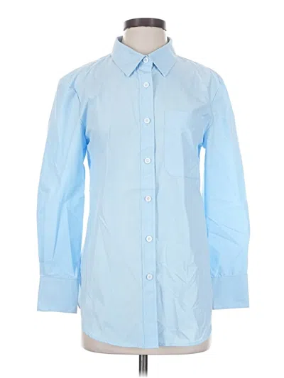 Pre-owned Unbranded Long Sleeve Button Down Shirt In Blue