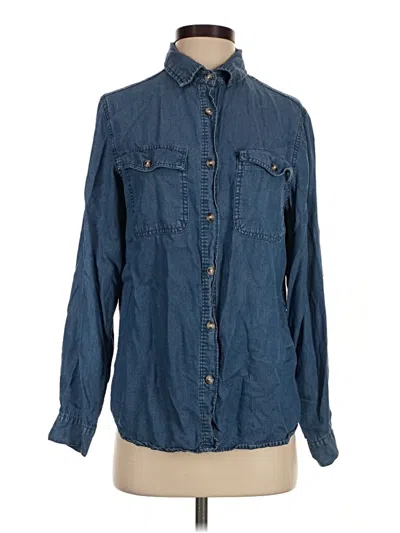 Pre-owned Unbranded Long Sleeve Button Down Shirt In Blue
