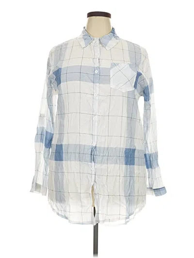Pre-owned Unbranded Long Sleeve Button Down Shirt In Blue