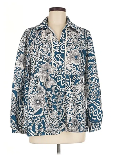 Pre-owned Unbranded Long Sleeve Button Down Shirt In Blue