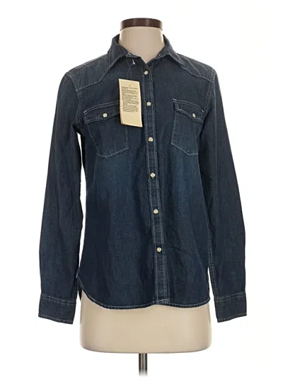 Unbranded Long Sleeve Button Down Shirt In Blue