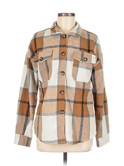 Pre-owned Unbranded Long Sleeve Button Down Shirt In Brown