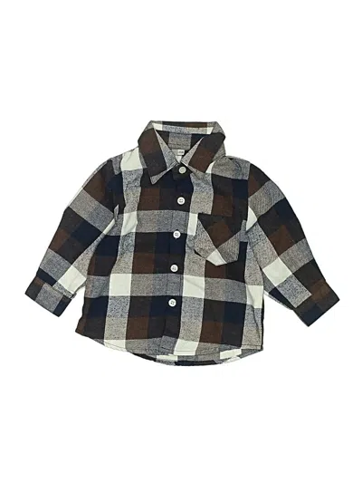 Pre-owned Unbranded Kids' Long Sleeve Button Down Shirt In Brown